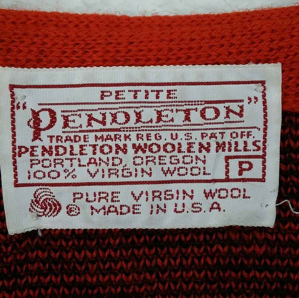 Pendleton Holiday Red/Black Scroll Button Cardigan - image 5